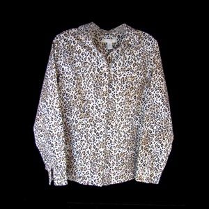 Chico's Sz 0 No Iron Cotton Shirt Blouse  (4/S)